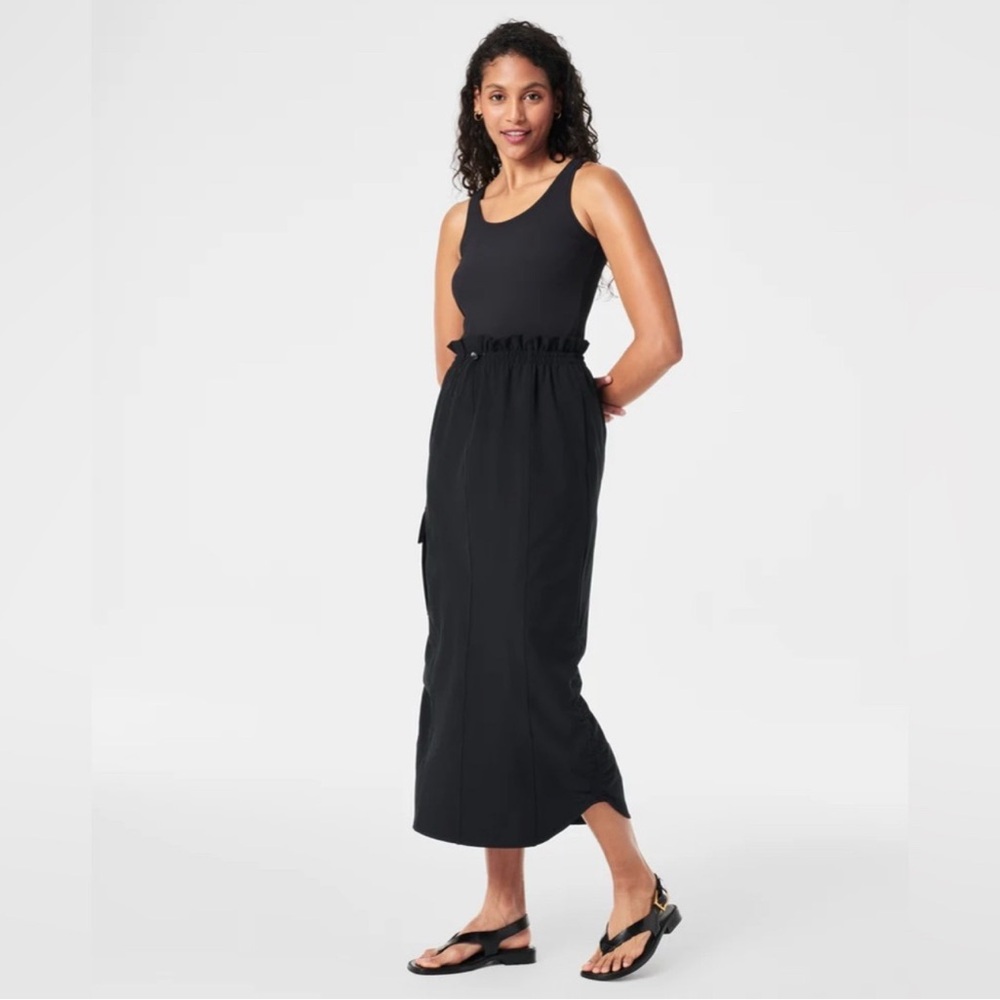 NWT Spanx Casual Fridays Cargo Maxi Dress‎ in Black Sz XS $168